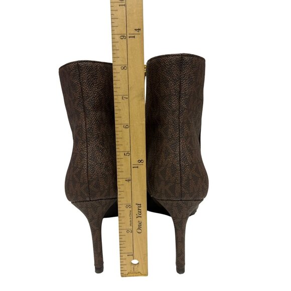 NEW Michael Kors Women's Alina Boot Flex Leather Ankle Logo Heeled Size 9.5 - Picture 7 of 9